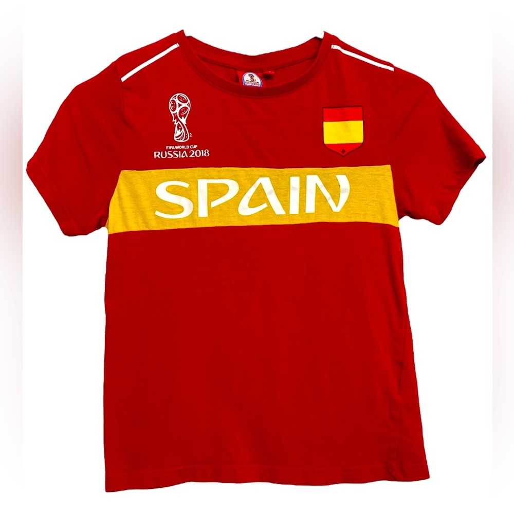 Spain España FIFA World Cup Russia 2018 Official T-shirt Red Futbol Size 10